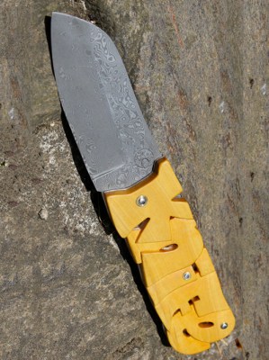 knife systeme a friction manche en buis sculpté-001